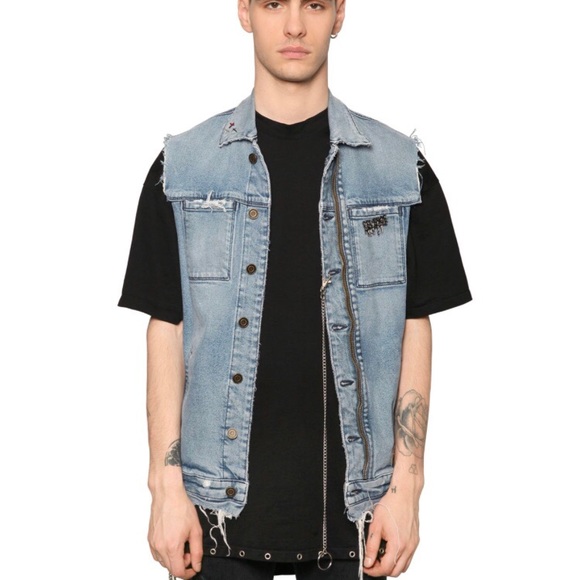 RTA LEATHER BIKER JACKET & Denim Vest - Picture 3 of 7